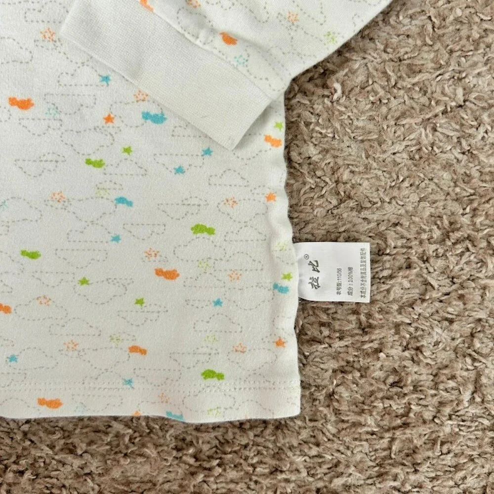 Lasi‎ Baby Kids Pajamas Set Long Sleeve Top Pants White Cloud Print 110/52